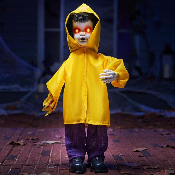 34“ Life Size Animatronics Ghost Decor Props with Glowing Eyes Sound Activated - Picture 1 of 5